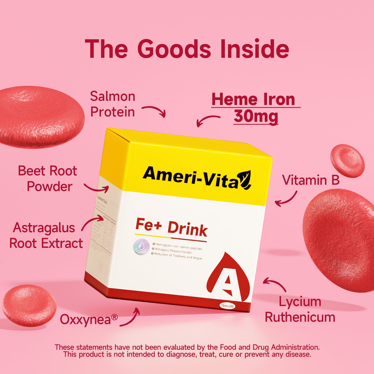 Ameri-Vita Fe+ Drink - Liquid Iron Supplement x30 Sachets