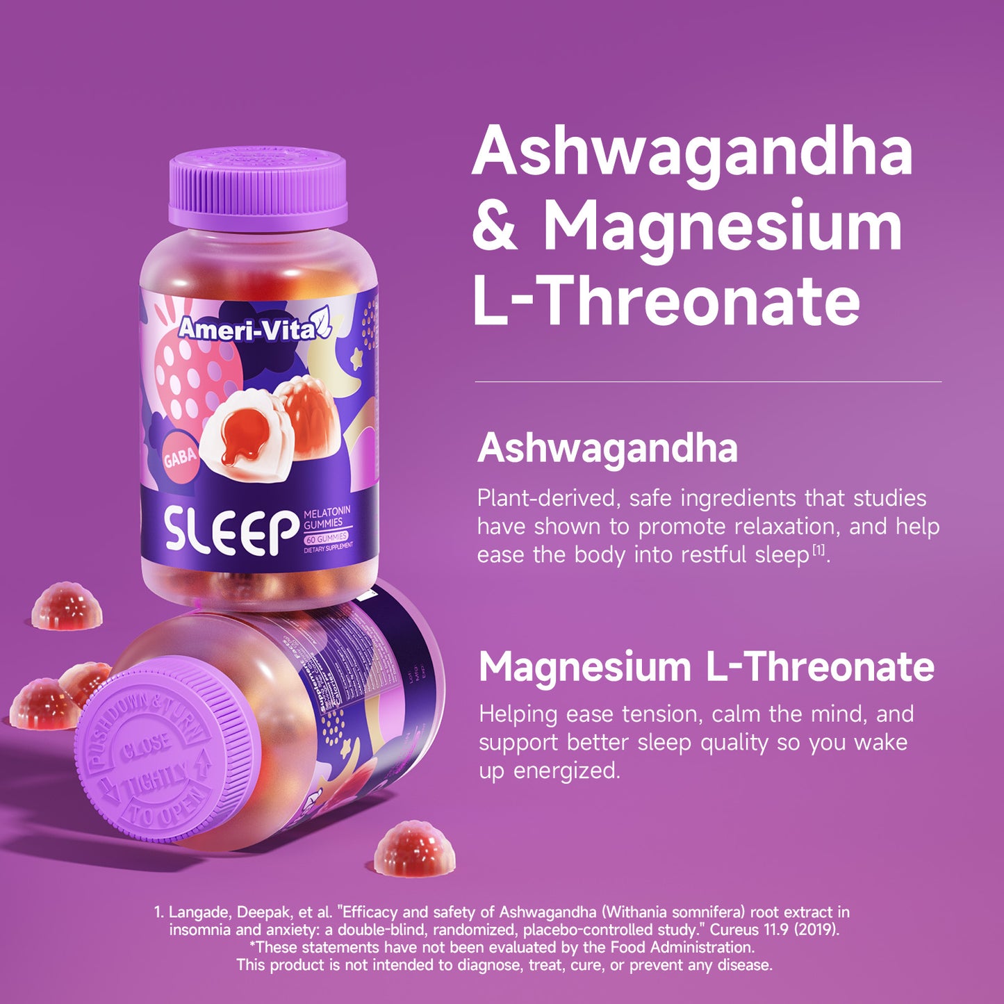 Ameri-Vita Sleep Gummies x60 - Melatonin + GABA